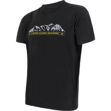 Pánské merino tričko SENSOR active pt mountains černá (Velikost XL, Barva černá)