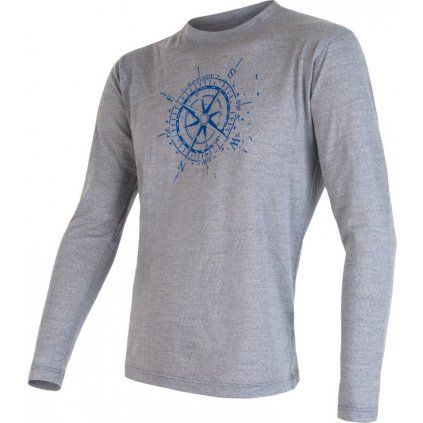 Pánské tričko SENSOR Merino active pt compass šedá (Velikost M, Barva šedá)