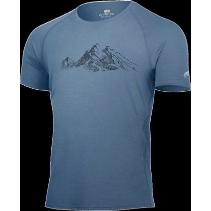 Pánské merino triko LASTING Hill modré (Velikost 3XL)