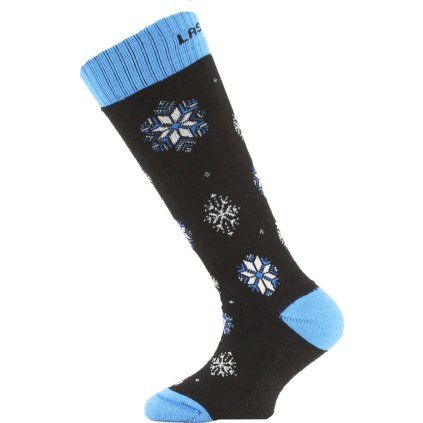 Dětské merino lyžařské ponožky LASTING Sja černé (Velikost (29-33) XS)