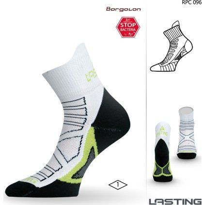 Funkční běžecké ponožky LASTING Rpc bílé (Velikost (38-41) M)