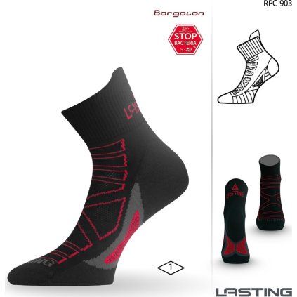 Funkční běžecké ponožky LASTING Rpc černé (Velikost (38-41) M)