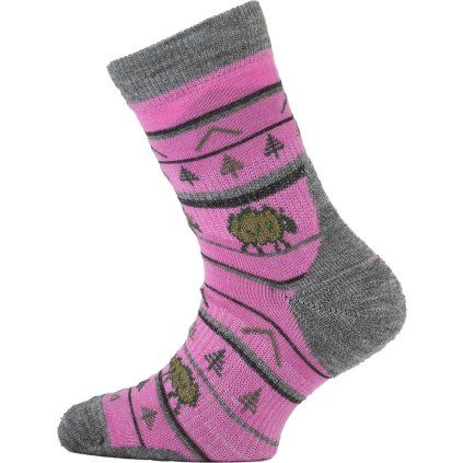 Dětské merino ponožky LASTING Tjl růžové (Velikost (34-37) S)