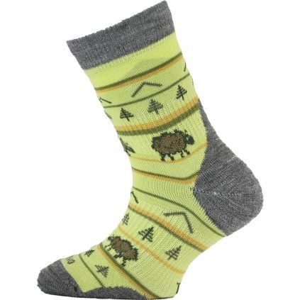 Dětské merino ponožky LASTING Tjl žlutá (Velikost (34-37) S)