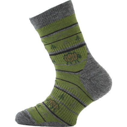 Dětské merino ponožky LASTING Tjl zelené (Velikost (34-37) S)