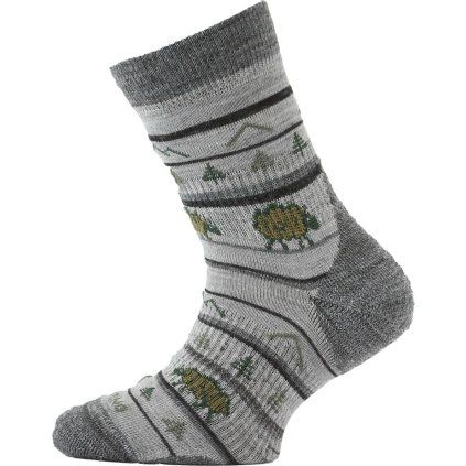 Dětské merino ponožky LASTING Tjl šedé (Velikost (34-37) S)