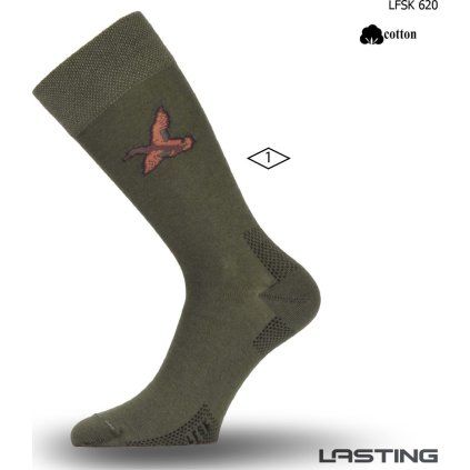 Bavlněné ponožky LASTING Lfsk zelené (Velikost M)