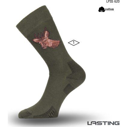 Bavlněné ponožky LASTING Lfss zelené (Velikost XL)