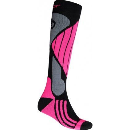 Lyžařské merino ponožky SENSOR Snow Pro Merino černá/šedá/růžová (Barva růžová, Velikost 6/8)