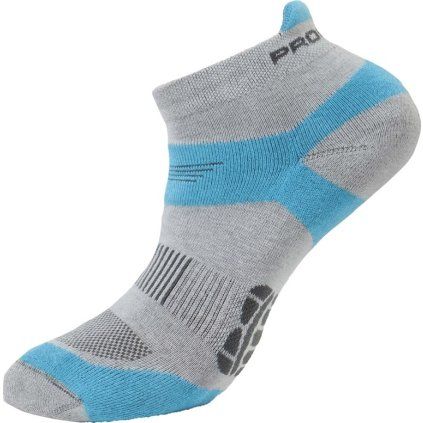 Běžecké ponožky PROGRESS Running Sox sv.šedá/tyrkysová (Velikost 35-38)