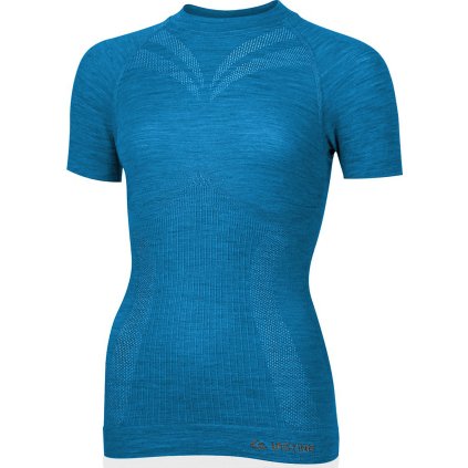 Dámské merino triko LASTING Malba modré (Velikost L/XL)