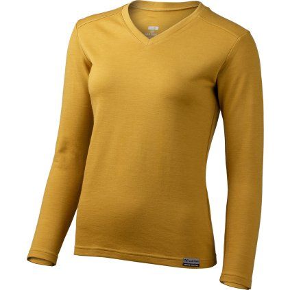 Dámská merino mikina LASTING Stela hořčicová (Velikost M)