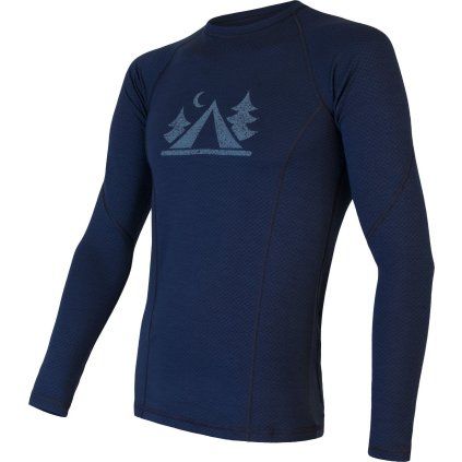 Pánské termo tričko SENSOR Merino Df Camp deep blue (Velikost XL, Barva modrá)