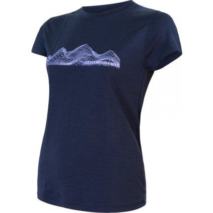 Dámské merino triko SENSOR Active Pt Mountains deep blue (Velikost XL, Barva modrá)