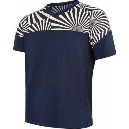 Pánský cyklistický dres SENSOR Helium deep blue/geometry (Velikost XL, Barva modrá)