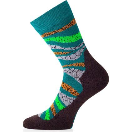Unisex merino ponožky LASTING Wlf zelené (Velikost XL)