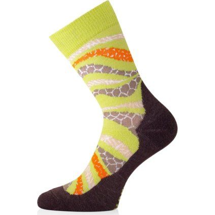 Unisex merino ponožky LASTING Wlf zelené (Velikost XL)