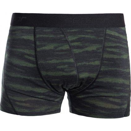 Pánské termo trenky SENSOR Merino Impress černá/batik (Velikost S, Barva černá)