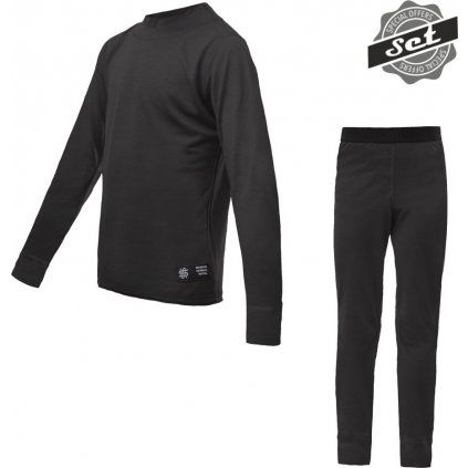 Juniorský termo set SENSOR Merino Active černá (Barva černá, Velikost 140)