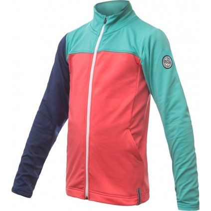 Dětská funkční mikina SENSOR Coolmax Thermo korál/sea green/deep blue