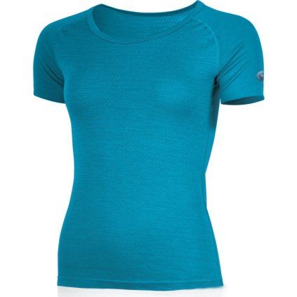 Dámské merino triko LASTING Targa modré (Velikost M)