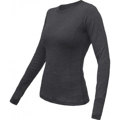 Dámské merino triko SENSOR Merino Bold anthracite gray (Velikost L, Barva šedá)