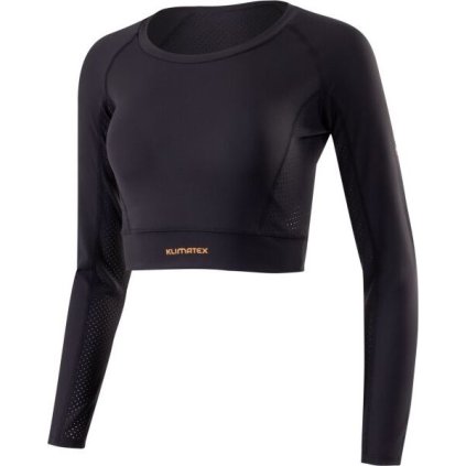 Dámský funkční crop top KLIMATEX Mera černý (Velikost XS)