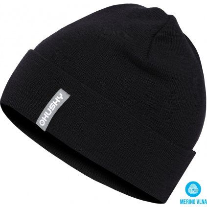 Dámská merino čepice HUSKY Merhat černá (Velikost S-M)