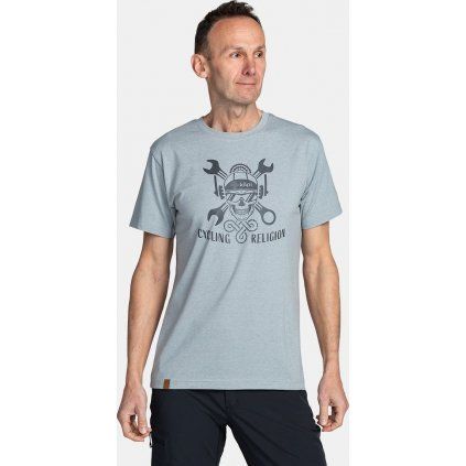 Pánské bavlněné triko KILPI Skully světle šedé (Velikost L)