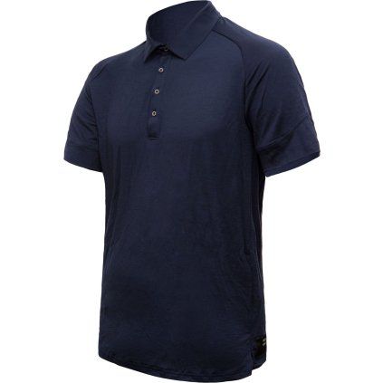 Pánské merino polo triko SENSOR Merino Active modré (Velikost S, Barva modrá)