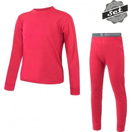 Dětský merino set SENSOR Air set růžový (Velikost 90, Barva růžová)