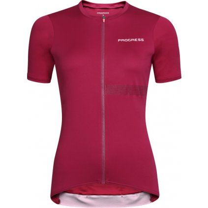 Dámský cyklistický dres PROGRESS Traffica vínový (Velikost S)