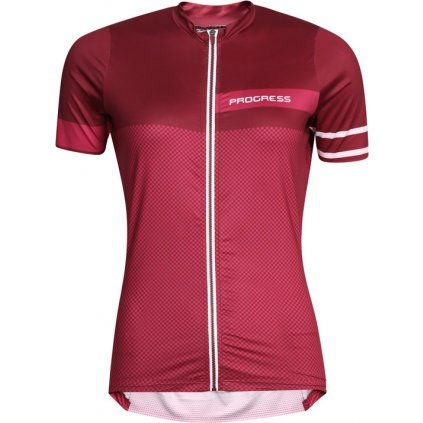 Dámský cyklistický dres PROGRESS Solaria vínový (Velikost S)