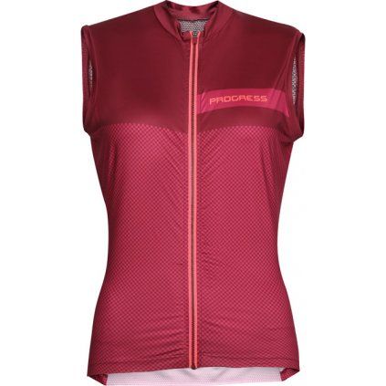 Dámský cyklistický dres PROGRESS Peony vínový (Velikost S)