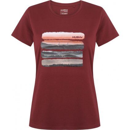 Dámské bavlněné triko HUSKY Tee Vane bordo (Velikost S)