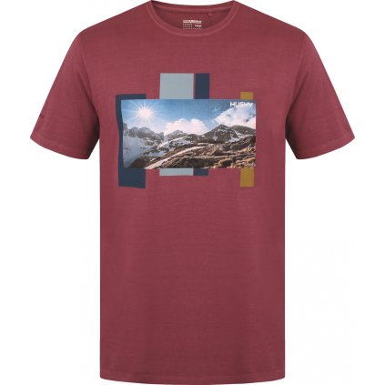 Pánské bavlněné triko HUSKY Tee Skyline bordo (Velikost XXXL)