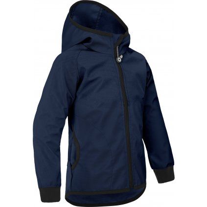 Dětská softshellová bunda UNUO bez zateplení pružná Basic, Tm. Modročerná (Velikost 98/104, Věk 2-4 roky)