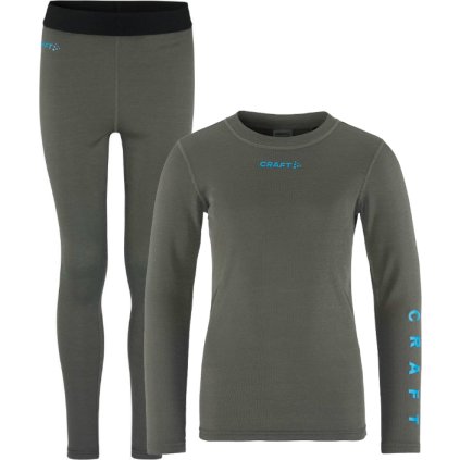 Dětský funkční set termoprádla CRAFT CORE Warm Baselayer - šedá (Velikost 74)