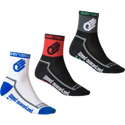 Ponožky SENSOR Race lite hand černá/červená/bílá (Barva černá, Velikost 6/8)