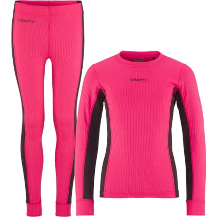 Dětský set termoprádla CRAFT CORE Dry Baselayer - růžová (Velikost 74)