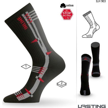 Funkční inline ponožky LASTING Ilh černé (Velikost (38-41) M)