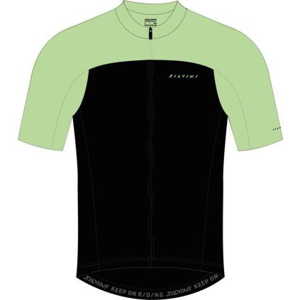Pánský cyklo dres SILVINI Stelvio černozelená (Velikost S)