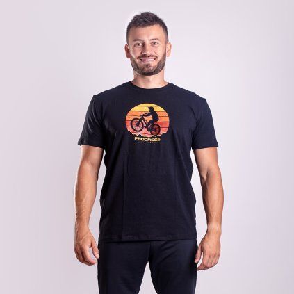 Pánské bambusové triko PROGRESS Barbar Biker černé (Velikost M)