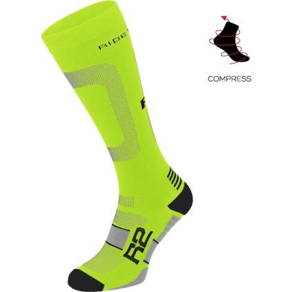 Unisex cyklistické ponožky R2 Power zelené (Velikost L)
