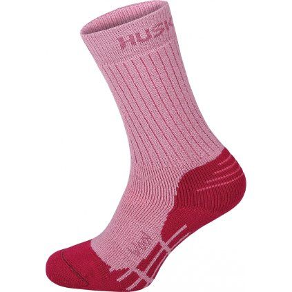 Unisex merino ponožky HUSKY All wool růžové (Velikost M (36-40))