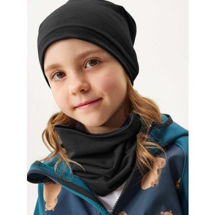 Dětský nákrčník UNUO z teplákoviny Basic, Černá (Velikost Dětská)