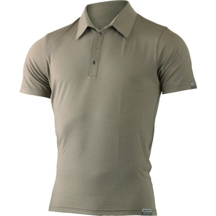 Pánská merino polo košile LASTING Eliot hnědá (Velikost XL)
