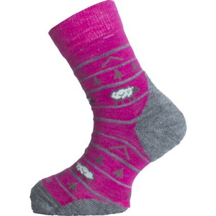 Dětské merino ponožky LASTING Tjl fialové (Velikost (34-37) S)