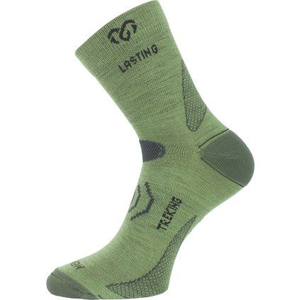Unisex merino ponožky LASTING Tnw zelené (Velikost L)