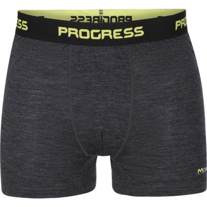 Pánské merino boxerky PROGRESS MW SKN 170 černý melír (Velikost S)